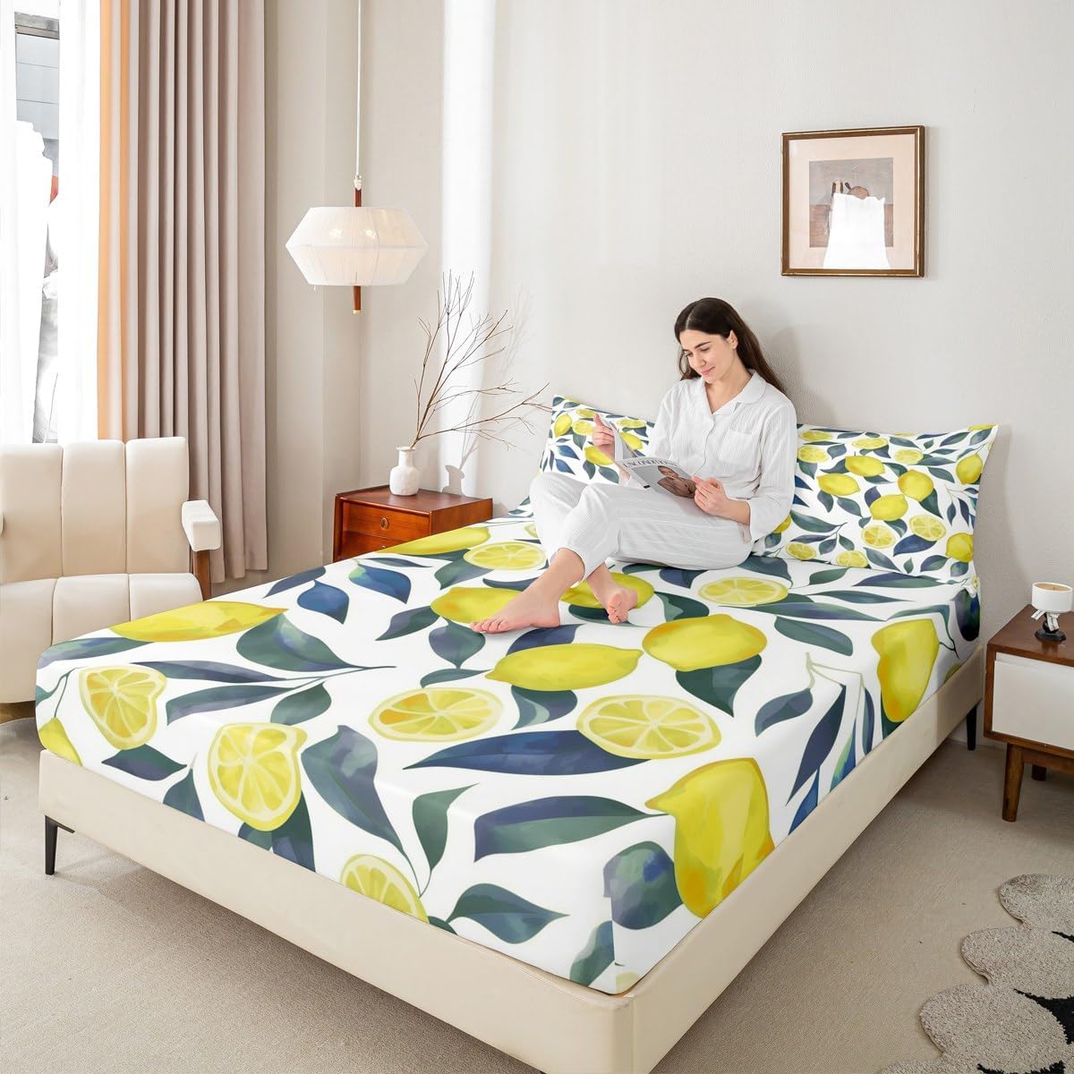 Lemon 16" Tropical Bedding Set Queen Size for Kids Boys Girls